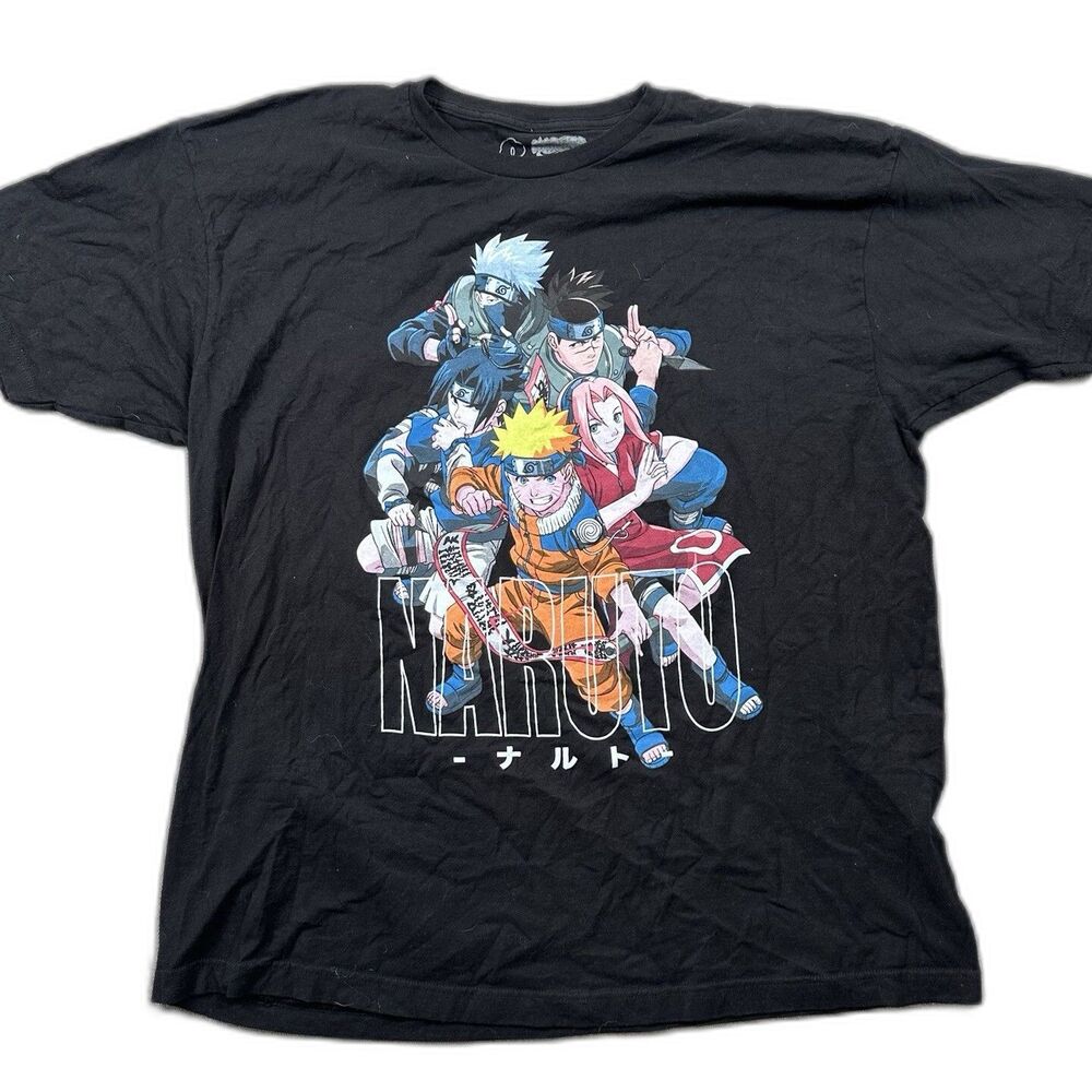 Naruto 2002 Shonen Jump Anime Entire Cast T-Shirt 2XL (50-52) Good Condition